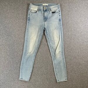 Fidelity Denim Gwen High Rise Skinny Crop Jeans Light Wash Blue Women Sz 27 USA